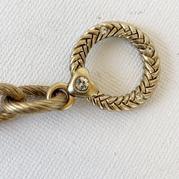 Jay Strongwater Toggle Bracelet Crystal Accents Gold Tone 7.5 Inches Charm Chain - Picture 6 of 7